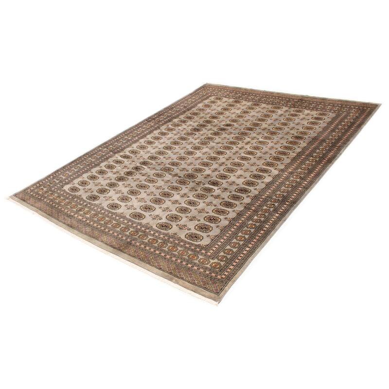 Finest Peshawar Bokhara Grey Rug 8'11" x 12'3" - 8'11 x 12'3