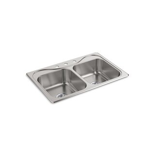 Sterling Southhaven 33-in. Double Bowl Drop-in 20 Gauge Stainless Steel Kitchen Sink