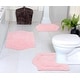 preview thumbnail 1 of 7, Waterford Collection 100% Cotton Non-Slip Bathroom Rug Set, 3 Piece Machine Washable- Bathroom Rug, Bath Rug, U Shaped Contour Pink