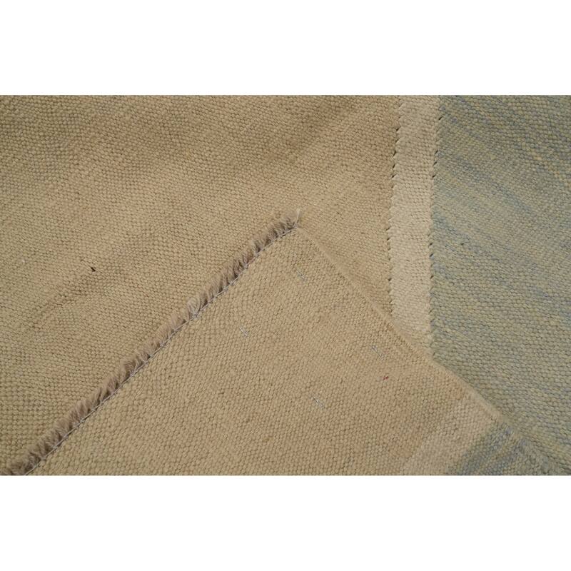 Hand Woven Oriental 100% Wool Carpet Southwestern Modern Beige & Ivories Kilim Area Rug - 9' 9'' X 6' 6''
