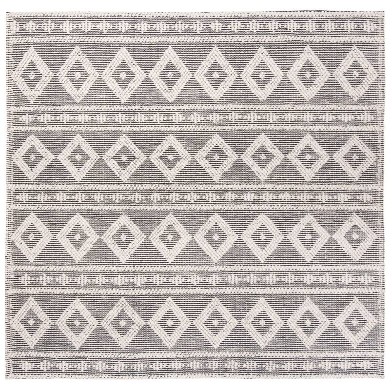 SAFAVIEH Handmade Natura Liebgunde Wool Rug - 6' Square - Silver