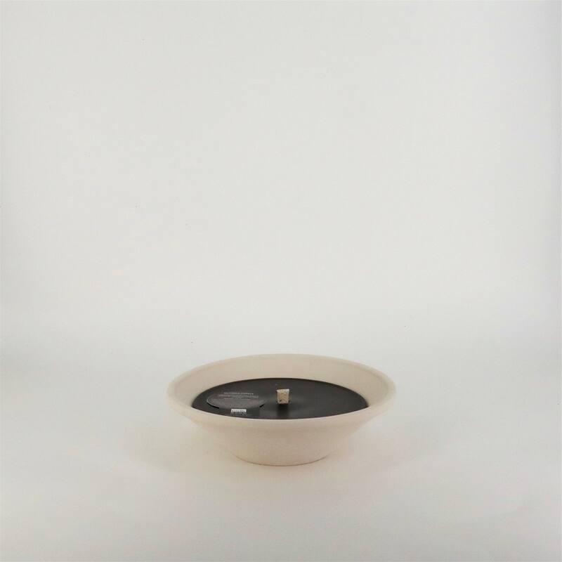 1-Wick Black Candle in White Terracotta Pot 9"Dia x 2.75"H - Black