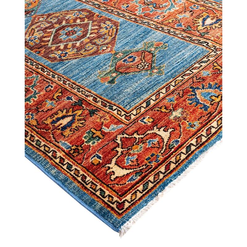 Serapi One-of-a-Kind Hand-Knotted Runner Rug - Light Blue, 2' 7" x 8' 7" - 2' 7" x 8' 7"