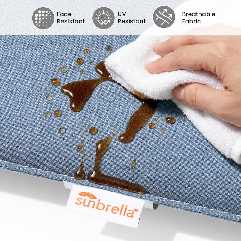 Outdoor Bar Stools Patio Cast Aluminum Swivel Barstools with Sunbrella Cushion