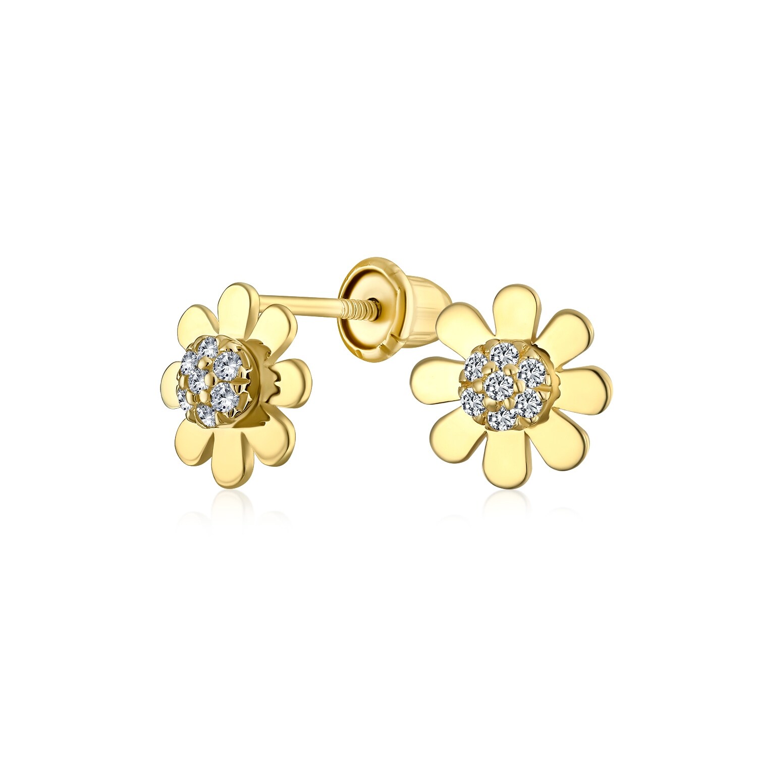 yellow gold stud earrings