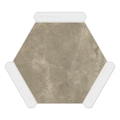 Merola Tile Marcotto Panal Terra with Calacatta Gold Picket 8-5/8" x 9-7/8" Porcelain Floor and Wall Tile