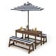 preview thumbnail 13 of 18, Gymax Kids Wood Picnic Table and Bench Set w/ Cushions Umbrella for Blue