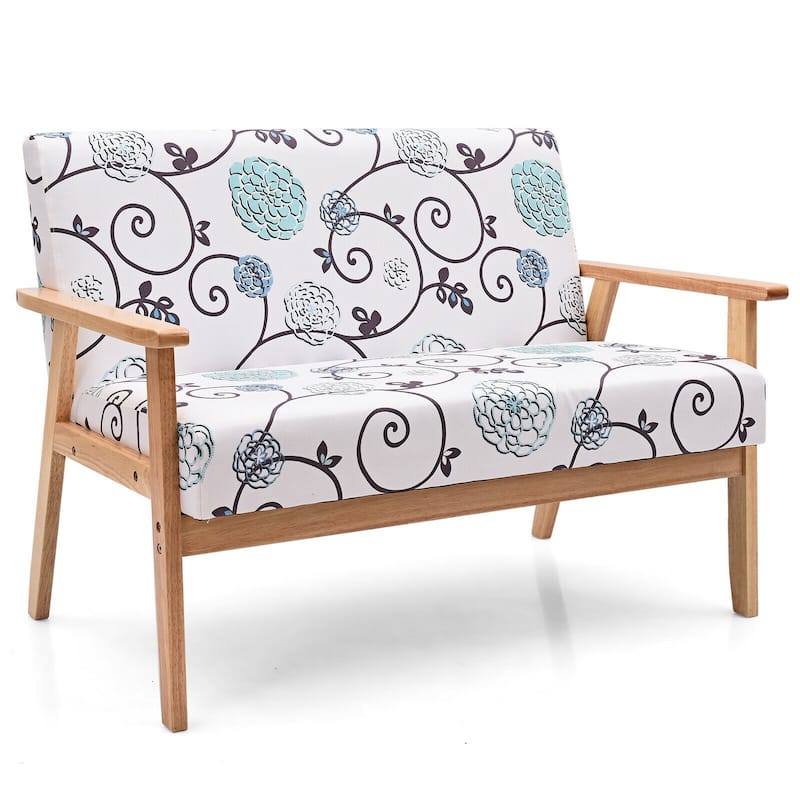 Modern Fabric Loveseat Sofa Couch Upholstered 2-Seat Armchair - 45" x 26.5" x 32" (L x W x H)