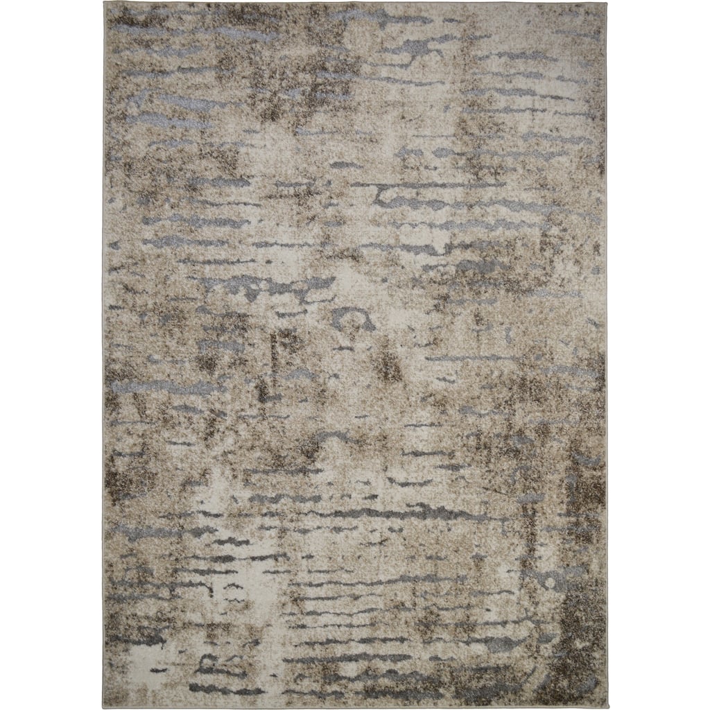 Denver Slate Cream Contemporary Area Rug