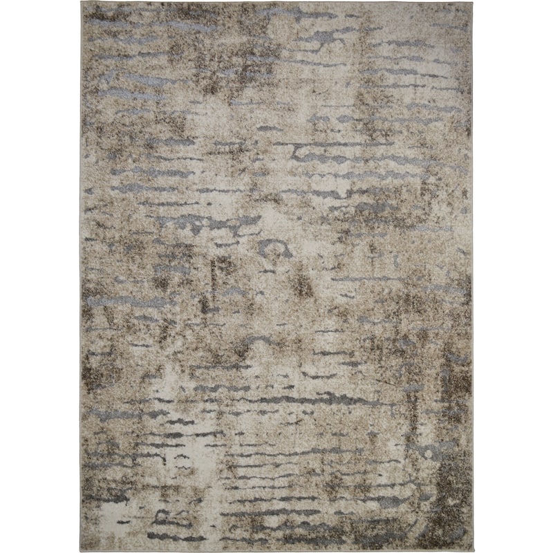 Denver Slate Cream Contemporary Area Rug - 5'3" x 7'3" - Cream