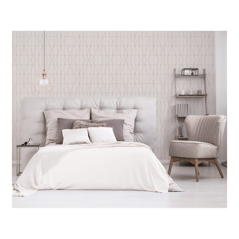 Brewster LeVeque Cream Deco Diamond Geo Wallpaper - 20.5 x 396 x 0.025