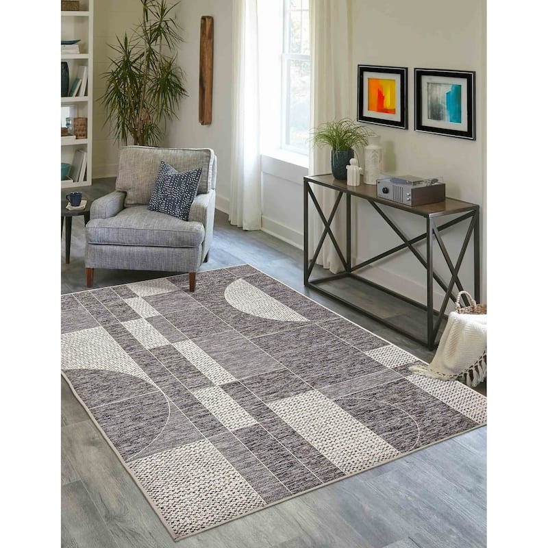 ECARPETGALLERY Machine Woven Bodhi Taupe Area Rug