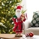 preview thumbnail 10 of 92, Glitzhome 18"H Faux Fur Christmas Santa Figurines with Porcelain Face Bathrobe Santa - 18"H