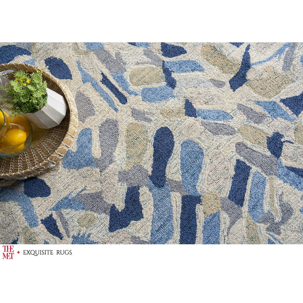 The Met X Exquisite Rugs Botanica Navy/Ivory/Multi Area Rug
