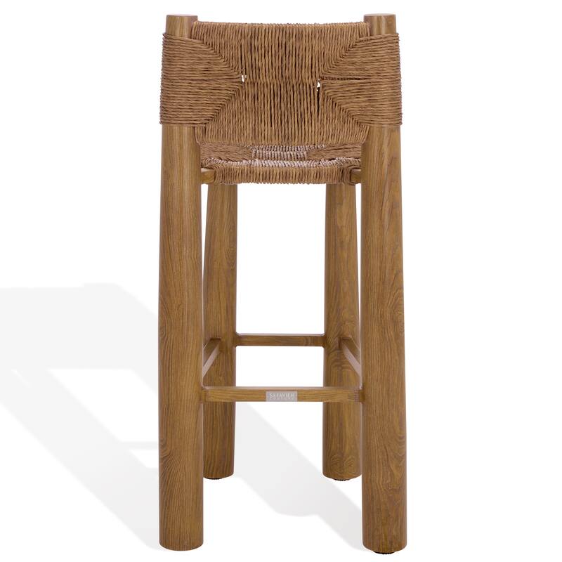SAFAVIEH Couture Outdoor Patio Furniture Romona Round Barstool, Fully Assembled - 20"W x 22"D x 42"H