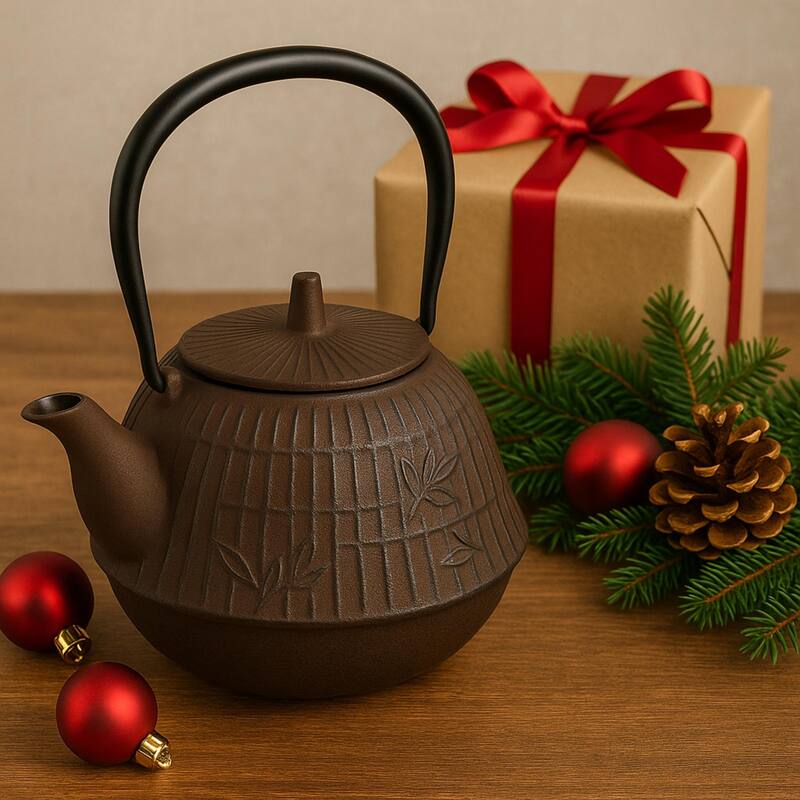 Creative Home 40 oz Brown Cast Iron Tea Pot