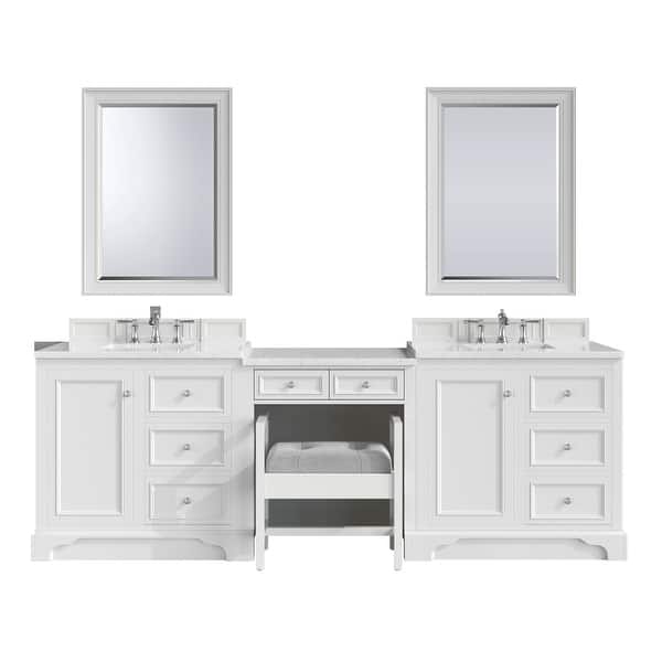 slide 2 of 8, James Martin Vanities 825-V36GP-AB-EJP De Soto 102" Double Basin Birch Bright White - High Gloss