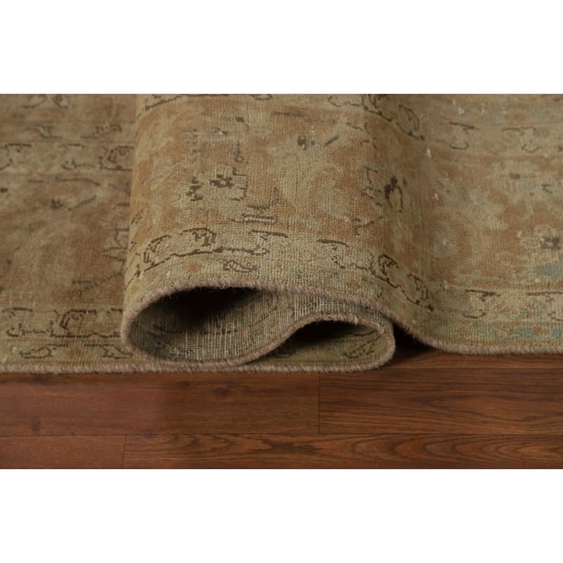 Traditional Floral Kashan Persian Area Rug Hand-Knotted Wool Carpet - 7'6" x 12'5"