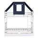 preview thumbnail 17 of 25, Twin Over Twin Solid Pine Wood House-Shaped Bunk Bed with Tent, Drawers, Convertible to 2 Beds