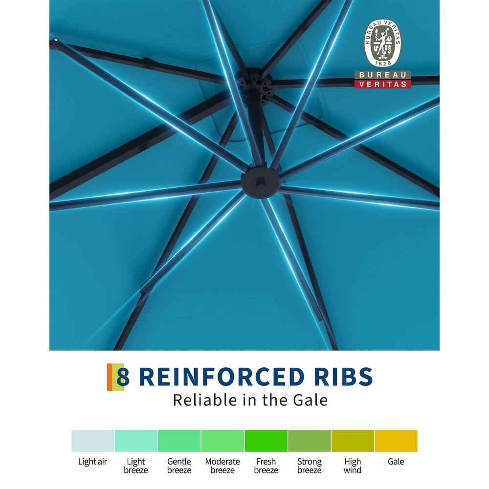 Coromose 10' x 10' Heavy Duty Cantilever Patio Umbrella, with 360-Degree Rotation