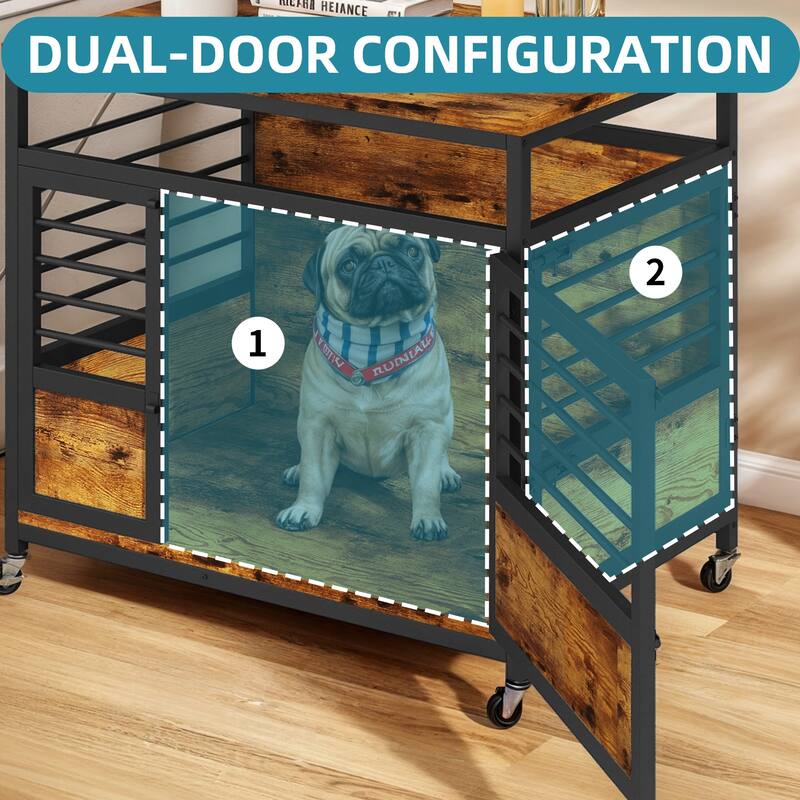 Moasis 24"/31"/39" Wooden Dog Crate Kennel End Table Furniture