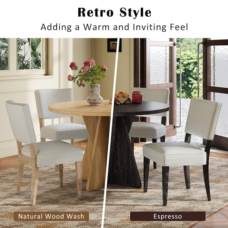 5-Piece Round Dining Table Set with 4 Upholstered Chairs, Triangular Base Kitchen Table for Small Space and Dining Room