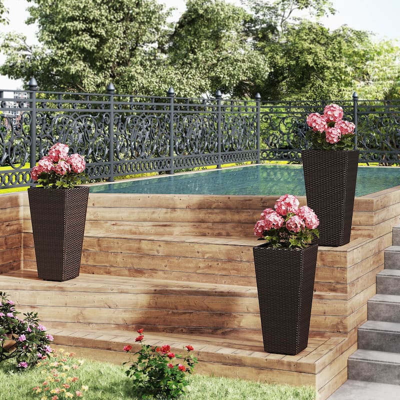 Costway 30” Tall Flower Pot Set of 2 Planter Pots with Open-ended Base - See Details
