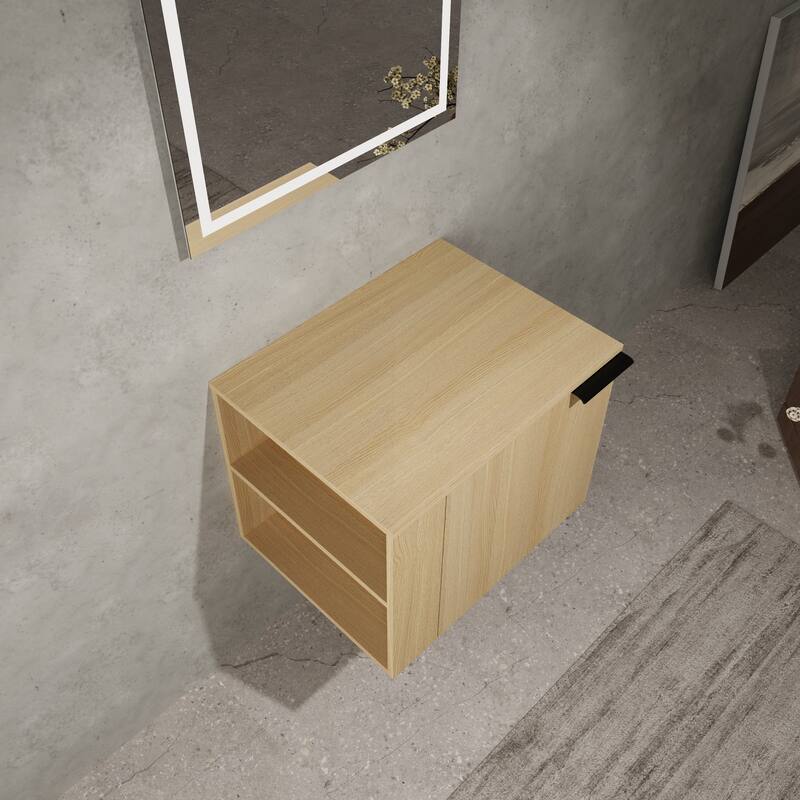 24" Oak Bathroom Vanity Cabinet with Generous Storage, Soft-Close Doors, and Easy Assembly (Sink Not Included)