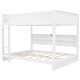 preview thumbnail 9 of 32, Queen over Queen Size Solid Wood Bunk Bed with Storage Cabinets and USB Ports