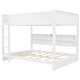 preview thumbnail 26 of 32, Queen over Queen Wood Bunk Bed with Storage Cabinets and USB Ports,Vintage Modern Design