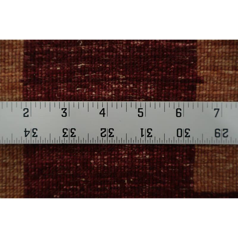 Hand Knotted Oriental 100% Wool Carpet Modern Geometric Multi-Colored Gabbeh Area Rug - 4' 3'' X 2' 8''