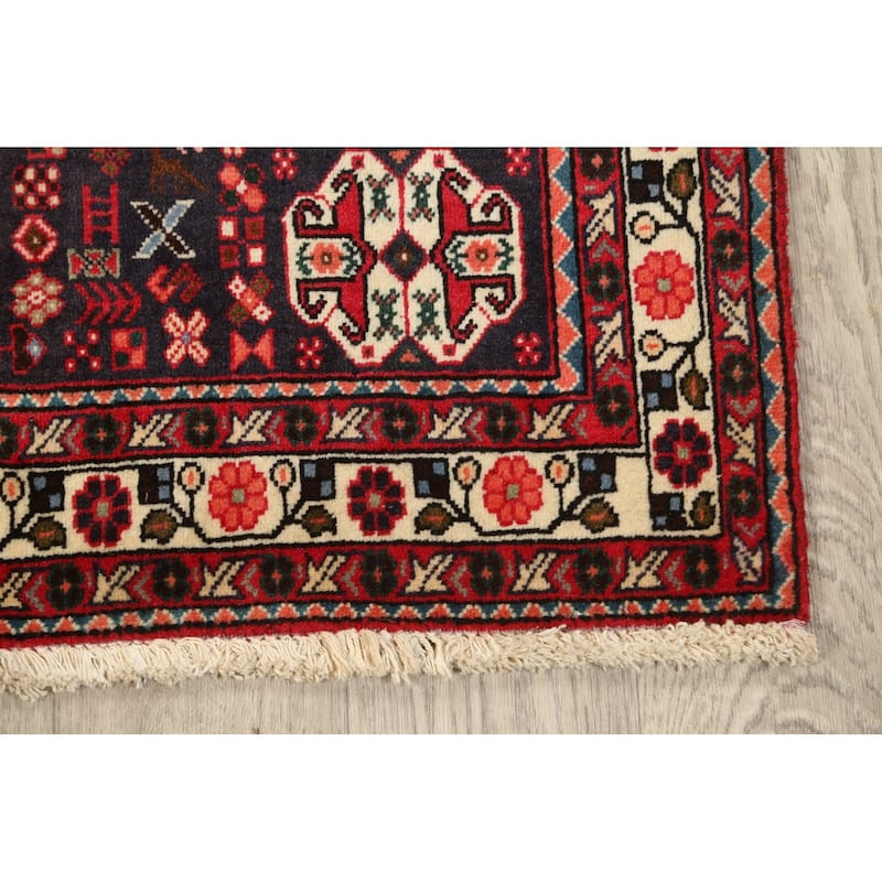 Vegetable Dye Tribal Abadeh Persian Area Rug Hand-knotted Wool Carpet - 3'4" x 5'0"