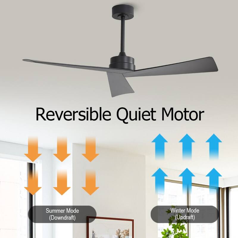 WINGBO 52" 3 ABS Blades DC Motor Ceiling Fan with Remote Control