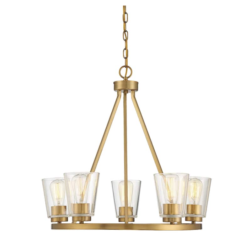 Savoy House Calhoun 5 Light 25" Wide Ring Chandelier - Warm Brass