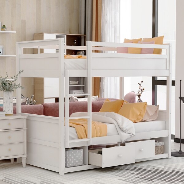 white twin loft bed with storage