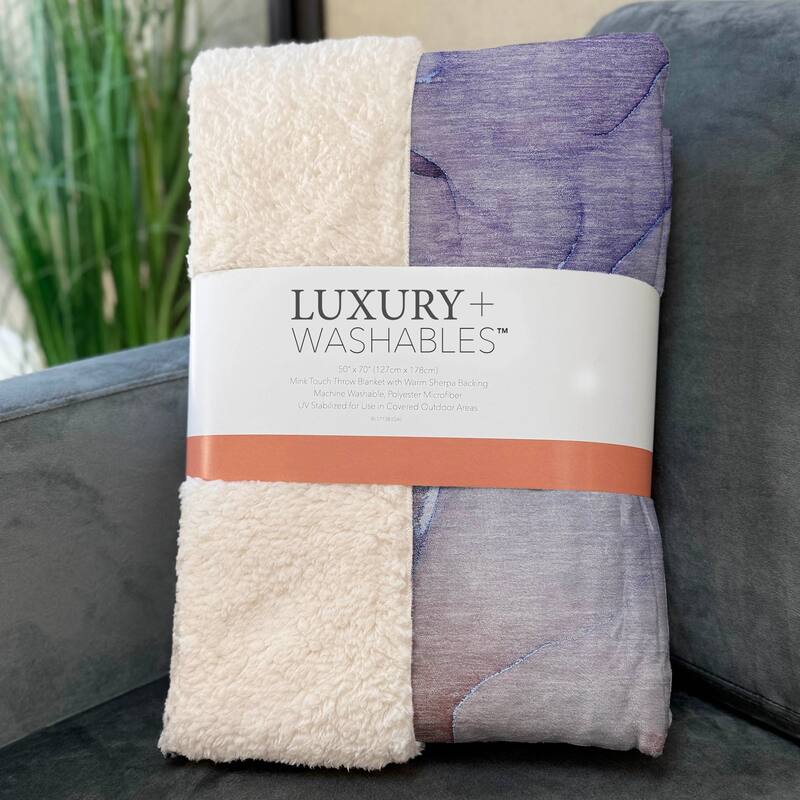Premium Machine Washable Abstract Modern Sherpa Throw Blanket