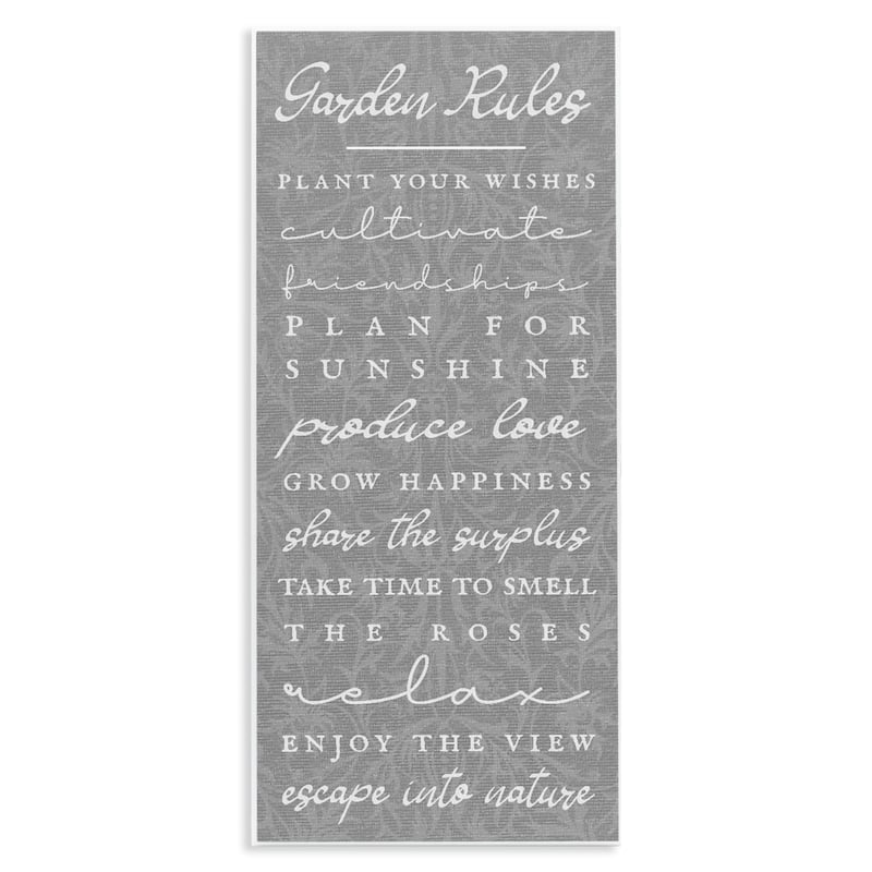Stupell Comforting Garden Rules Wall Plaque Art Design By Lil' Rue - 7 x 17
