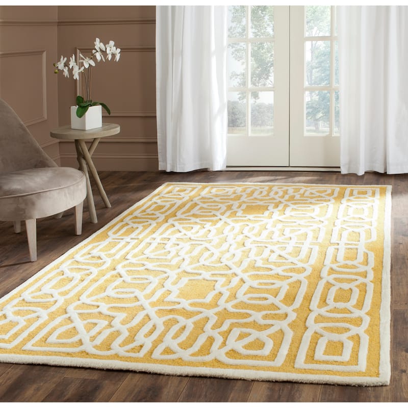 SAFAVIEH Handmade Cambridge Sissi Modern Wool Rug - 3' x 5' - Gold/Ivory