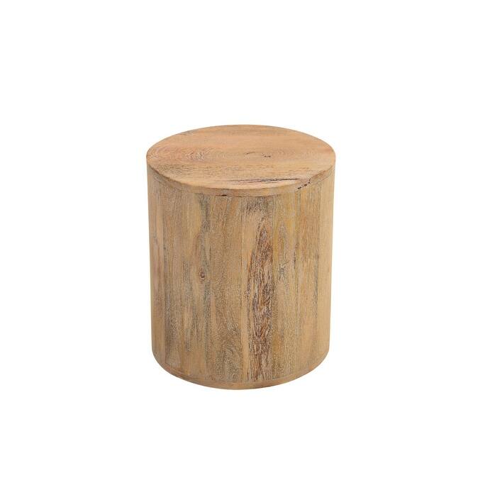 HomeRoots 18" Natural Solid Wood Round End Table - 16' X '18' X '16