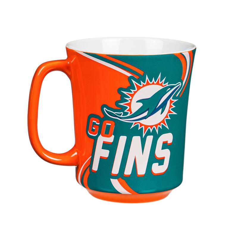 Miami Dolphins, 14 oz Ceramic Coffee Mug w/ Gift Box
