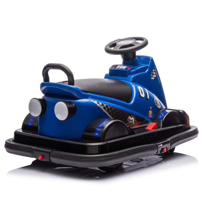 12V Kids Electric Bumper Car, Dual Motors, 360° Rotation, LED Flow Lights, Music, Horn & Fun Collision Effects for Ages 3-5
