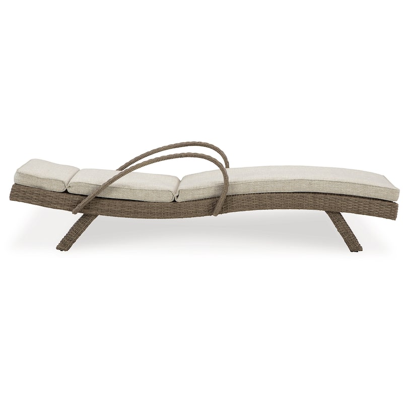Signature Design by Ashley Beachcroft Beige Outdoor Chaise Lounge with Cushion - 30.13" W x 79.38" D x 39.75" H