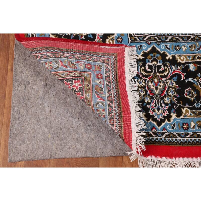 Traditional Floral Red Kashan Turkish Rug Machine-Made Carpet - 9'6" x 12'11"