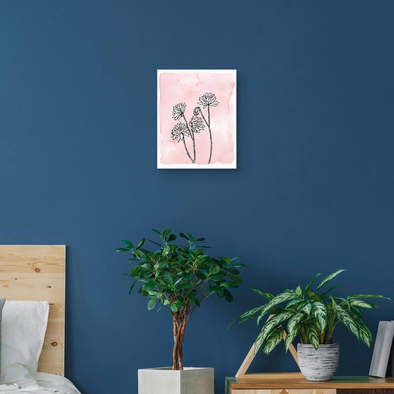 Simple Flowers in Blush Canvas Art Print