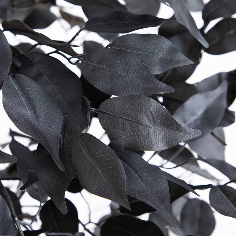 Artificial Black Ficus Halloween Potted Tree - 5' - Unlit
