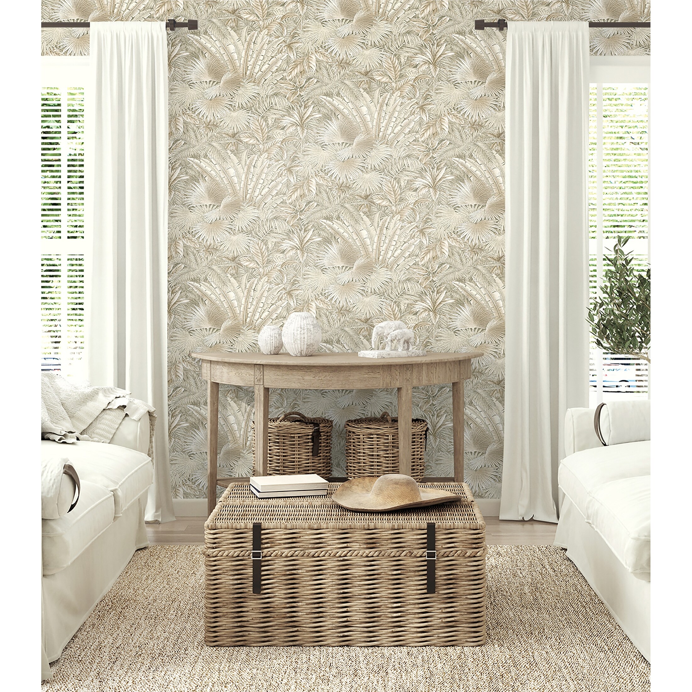 Tommy Bahama Bahamian Breeze Linen Peel Stick Wallpaper 20.5