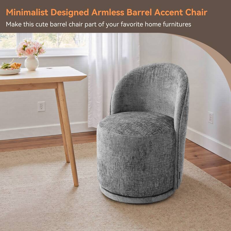 23" W Upholstered Swivel Side Chair for Dining Room, Balcony, Parlour