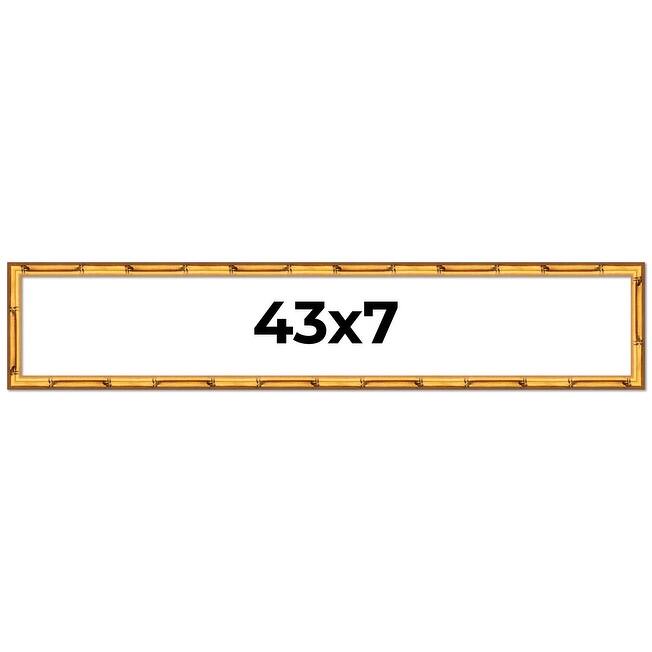 43x7 Frame Gold Bamboo Picture Frame Modern Photo Frame Includes UV Acrylic Shatter Guard Front Acid Free Foam Backing Board