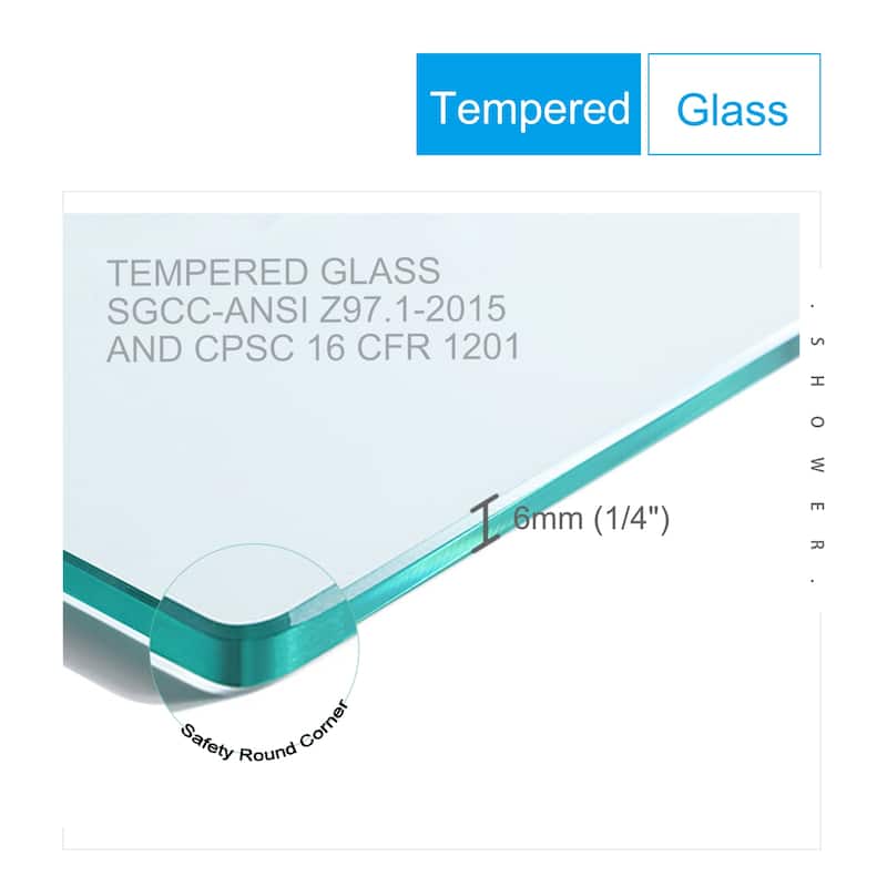 Bypass Shower Sliding Door with 1/4" Tempered Glass