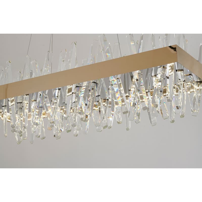 LED Modern Chandelier with Sleek Contemporary Design for Dining Room, Kitchen Island, or Living Room Lighting - 14